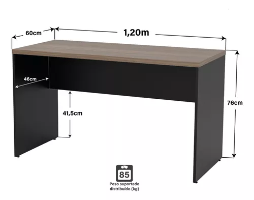 Mesa reta 1,20m x 0,60cm
