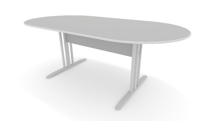 Mesa reunião oval Cinza